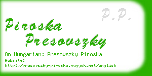 piroska presovszky business card